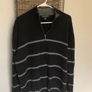 Black RT&Y quarter zip sweater